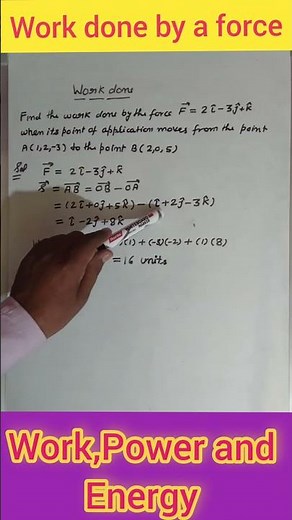 Work done by a force ll Work, Power and Energy ll Scalar Product of Two Vectors ll Position Vector