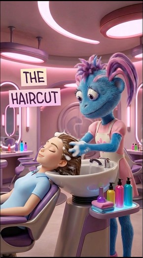✂️ I Let an Alien Hairdresser Cut My Hair... Bad Idea! 👽 #AiAnimation #3DArt