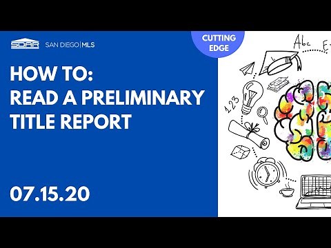 How to Read a Preliminary Title Report [07.15.20]
