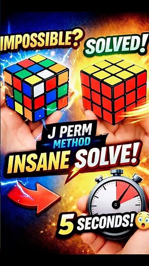 INSANE 3x3 Rubik’s Cube Solve ⚡ J Perm Method Speed Solve #shorts