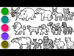 Draw Amazing Animals in Minutes - Dragonfly, hippopotamus, elephant, donkey, leopard & others