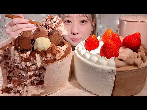 ASMR Crispy Chocolate Cake 【Mukbang/ Eating Sounds】【English subtitles】