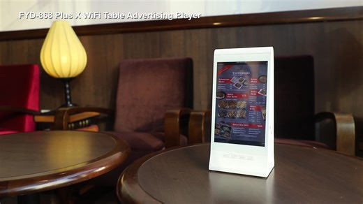 Wireless Digital Table Menu Device With HD Display, Touch Buttons, Rechargeable Battery, WiFi Content Push &amp; QR Scan