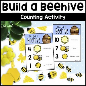 Bee Counting to 10 Activity - Bee Math Centers - Build a Beehive Counting Game