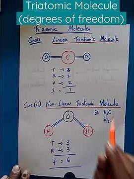 Triatomic Molecules (degrees of freedom)(Class 11 Physics)
