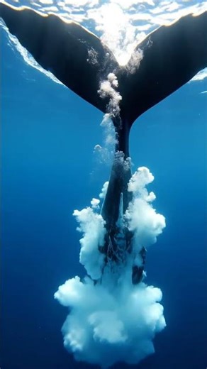 Whale Tail Splash From Below 🐋💦 | Blue Planet Insights