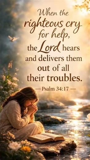 When You Cry to God, He Hears You | Psalm 34:17 Bible Verse #Shorts.Type AMEN!