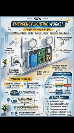 How emergency lighting works in critical situations? #emergencylight #saftyfirst #techexplained