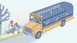 73K views · 189 reactions | How could schools reopen classrooms safely during the pandemic? Everything would need to look different, experts say. Changes at school will start as soon as students leave home: Bus rides won’t look the same. A typical bus carries 54 children. With social distancing, it might be 8. Some might use a zig-zag pattern and masks to allow more students on board. Read more on what schools could look like. https://nyti.ms/3hQ5HwF | The New York Times | Facebook