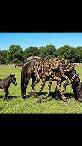 Friesian Horse vs Python Swarm: Incredible Ranch Rescue by Smart Foal and Squad | Rainbow after the storm