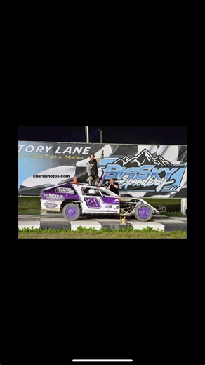 Finally led the most important lap! #fullmoonracing #victory #bigskyspeedway #midwestmodified