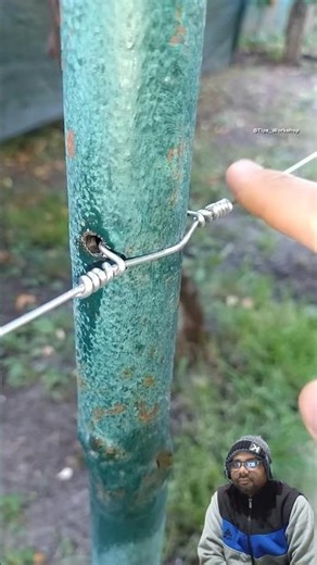 How to Securely Fasten Steel Wire to a Metal Pole ⚙️🔥 #tips #diy #tricks