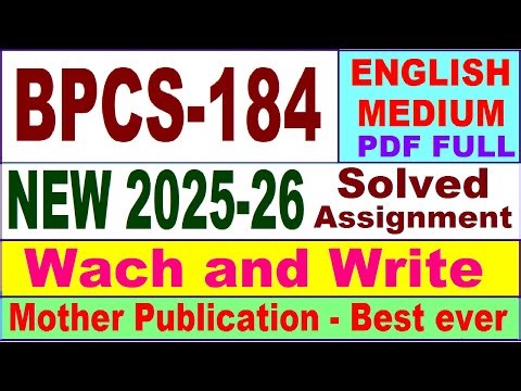 BPCS 184 solved assignment 2025-26 in English || bpcs 184 solved assignment 2026 || ignou bpcs184
