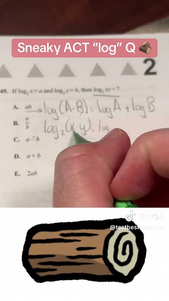 Knowing the formula makes all the difference! The formula written is the “Product Rule” for logs. #stem #actprep #algebra2 #actmath #highschool