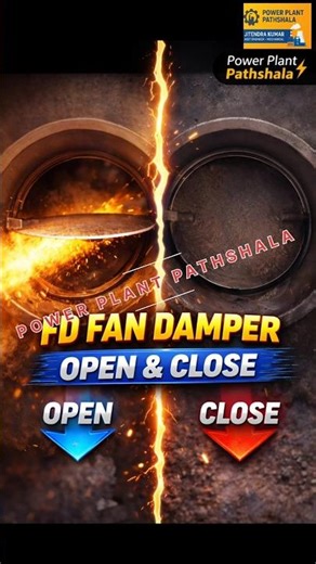 Fan Damper Open & Close 🔥 | Air Flow Control in Boiler | Power Plant Working #fdfan #damper #boiler