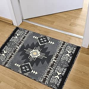 AllStar Rugs Grey 2x3 Tribal Navajo Butterfly Floor Mat (2' 0" x 3' 3")