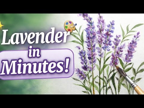 Easy Watercolor Lavender Flowers Painting Tutorial | Step-by-Step for Beginners#Youtube#Viral