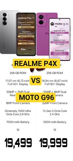 REALME P4X VS MOTO G96 !! #shorts #shortvideo #youtubeshorts #viral #viralvideo #mobile #video #yt