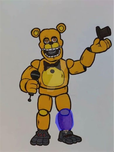 |fnaf/speed edit| fredbear (drawing by @artisticartsandstuffs)