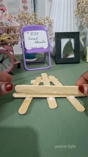 DIY mini easel Stand ✨️ #art #craft #easel #painting #youtubeshorts