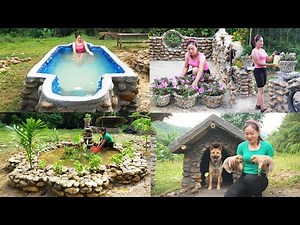 TIMELAPSE: 120 DAY Alone Building Stone House - BUILD LOG CABIN with many stone [FULL BUILD]