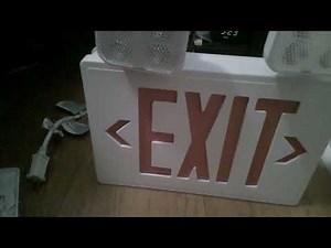 Generic Red letter LED exit sign with LED emergency lights