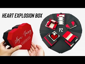 [P2] HEART EXPLOSION BOX TUTORIAL || Hướng dẫn hộp quà trái tim tình yêu bất ngờ -NGOC VANG Handmade