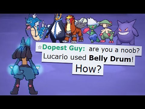 THIS IS WHY YOU USE BELLY DRUM LUCARIO! EPIC POKEMON SHOWDOWN SWEEP!