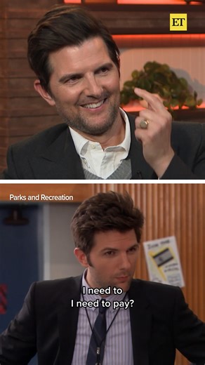 Adam Scott celebrated booking his role in ‘Parks & Rec’ in the most unhinged way... 🤣👁️🧥 | Entertainment Tonight