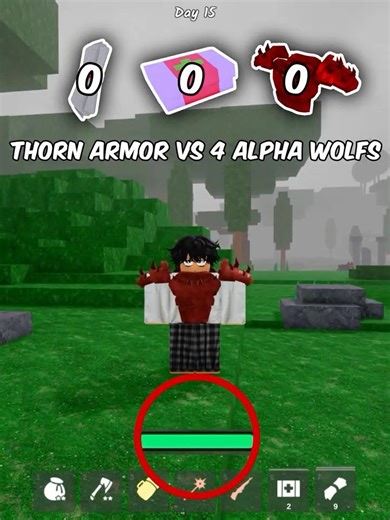 Thorn Armor vs 4 Alpha Wolfs 😮🐺 in 99 Nights in The Forest #roblox #filterchallenge #reelschallenge