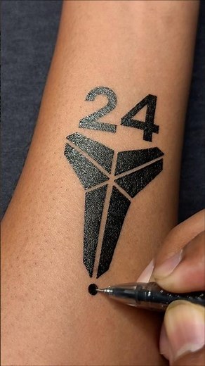 Kobe Bryant 🏀 Fan Tattoo – Snake + 24 with Gel Pen | Kobe bryant tribute……..#gelpenart #kobebryant