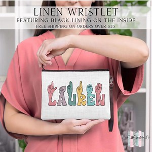 Personalized Sign Language Lined Linen Bag, ASL Sunflower Bag, Sign Language Gift for Her, ASL Custom Bag, Gift for Deaf, ASL Teacher Gift - Etsy