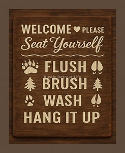 Bathroom Humor Sign – Funny Guest Bath Wall Art – Digital Print - Etsy