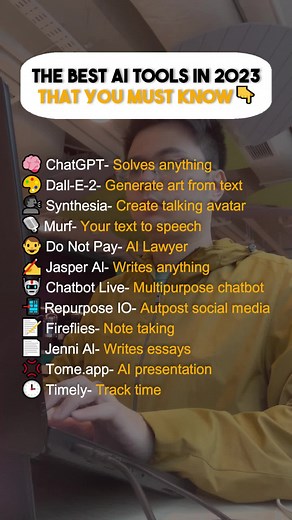 The best AI websites and tools in 2023 that you must know 🙌 #websites #onlinetools #marketingtips #ai #chatgpt #nocodetools