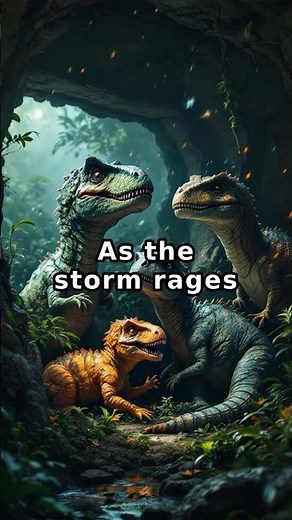 The Unbreakable Bond: Dinosaurs and Humans Facing a Storm Together
