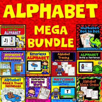 Alphabet Activities Mega Bundle Boom Card Coloring Pages  ABC Errorless Learning