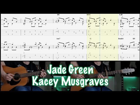 How to Play Jade Green - Kacey Musgraves - Note for Note Transcription for Guitar with Tablature