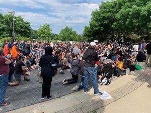 Hundreds Gather Outside Naperville Police Station to Protest George Floyd's Death