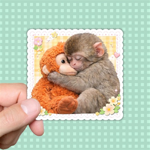 Baby Punch Monkey Sticker, Abandonment Monkey Sticker, Viral Punch Sticker - Etsy
