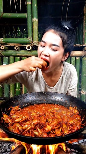 Cook in the Wilderness — Relaxing Forest Cooking ASMR #shorts