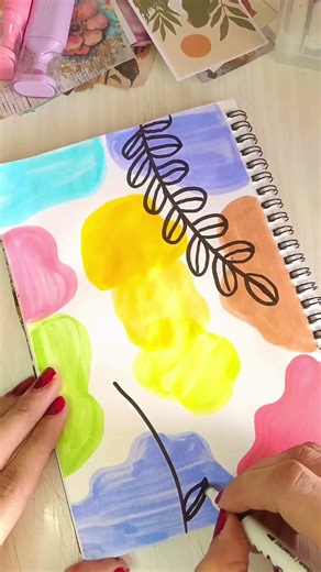 Aesthetic Abstract Art Journal | Minimal Mural Style Collage Process like👍 comment 💌 and subscribe 🔔