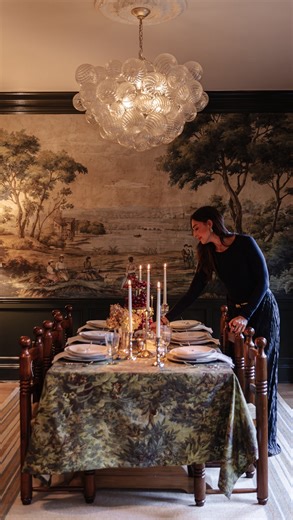 57K views · 890 reactions | I wanted our Thanksgiving table to feel elevated without feeling formal — warm, layered, and collected over time. Here’s my formula: a moody textile → crisp white dishes → mixed silver → soft lamp + candlelight → organic centerpieces. Nothing fussy, everything intentional. Save this for your Thanksgiving setup and find all my favorites: https://chrislovesjulia.com/moody-elevated-thanksgiving-table ️️ | Chris Loves Julia | Facebook