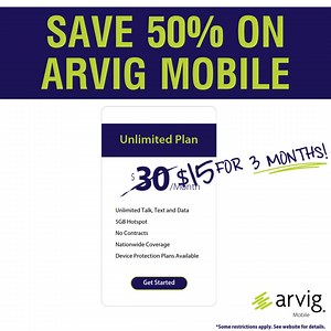 17 reactions · 4 comments |  Big news! Arvig Mobile is here, and you can SAVE BIG! Use code SAVE50 at checkout to get 50% off for 3 months. Don’t wait—sign up today at arvig.com/forhome/mobile! ✨ #ArvigMobile #Save50 | Arvig | Facebook