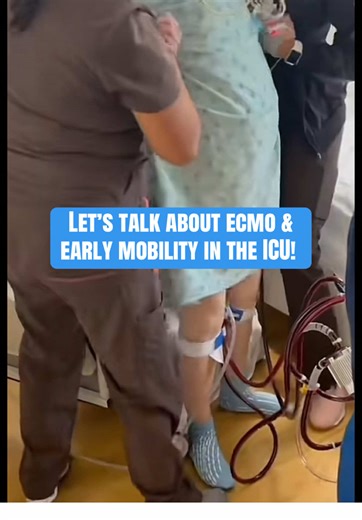 I’ve gotten so many questions about ECMO & mobility, it’s about time I finally make a video on it! If you work in an ICU, I want to know what your experience is with ECMO and early mobility. Do you get your ECMO patients up & moving? Let me know in the comments 🫀 #ECMO #ICU #physicaltherapy #fyp #ICURN If you want a more in-depth explanation of ECMO, TikTok perfusionists: @April @Amber @bypass barbie For more ICU content (my faves🫁): @Dayton ICU Consulting @TheICUDoctor @Dr. Nathalie, MD @ICU 