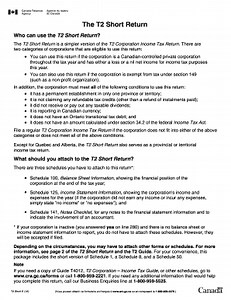 2012 Form Canada T2 short Fill Online, Printable, Fillable, Blank - pdfFiller