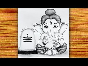 Lord Ganesha drawing With shivling 😍| easy ganesh drawing step by step | God Drawing | shivling |