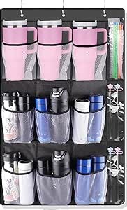 AIERSA Tumbler Organizer for Stanley 30 40 oz Cups with Handle, Cup Holder with Big Pockets for Big Water Bottles, Over the Door Tumbler Holder, Kitchen Cabinets Organizers Accessories