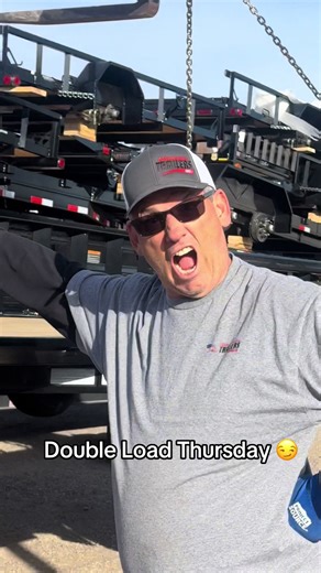 Getting ready for spring☀️ . Mark is EXCITED!🤩 . #trailersales #spring #dumptrailer