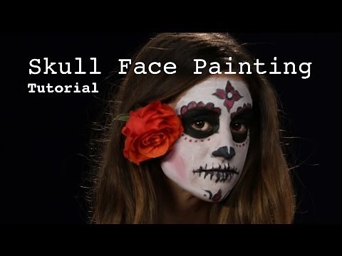 How to do skull face painting (Day of the dead style)