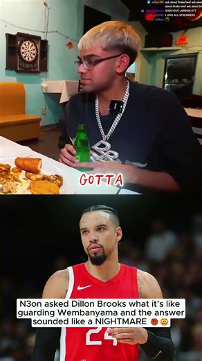 N3on asks Dillon Brooks about guarding Victor Wembanyama — sounds like a nightmare 😳🏀 #n3on #funny